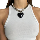 Colorful Love Heart Pendant Necklaces